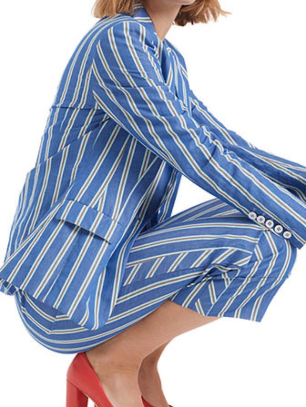 Marc Cain Blue Stripe Pant Suit - Size N5